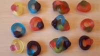 Jonathan Royle – mixed media – Visible Linking Jelly Sweet Gummy Finger Rings