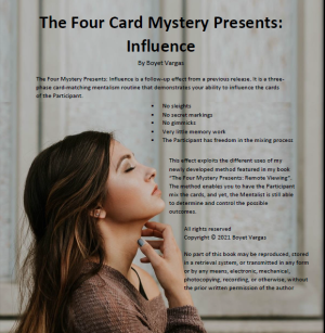 The Four Card Mystery Presents: Influence (eBook) by Boyet Vargas Download INSTANTLY ↓