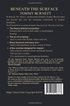 Presale price: Tommy Burnett – BENEATH THE SURFACE: A Professional Guide To Mentalism, Meaning and Moments That Last